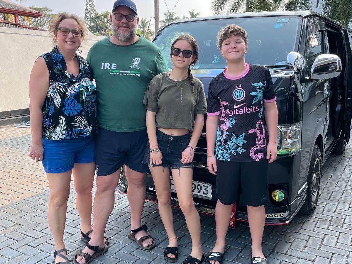 Travel group at the end of the journey