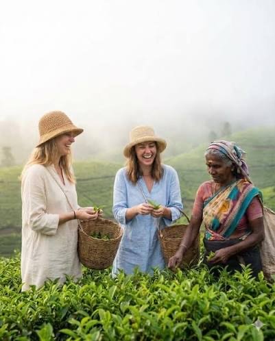 Guest in tea fields
